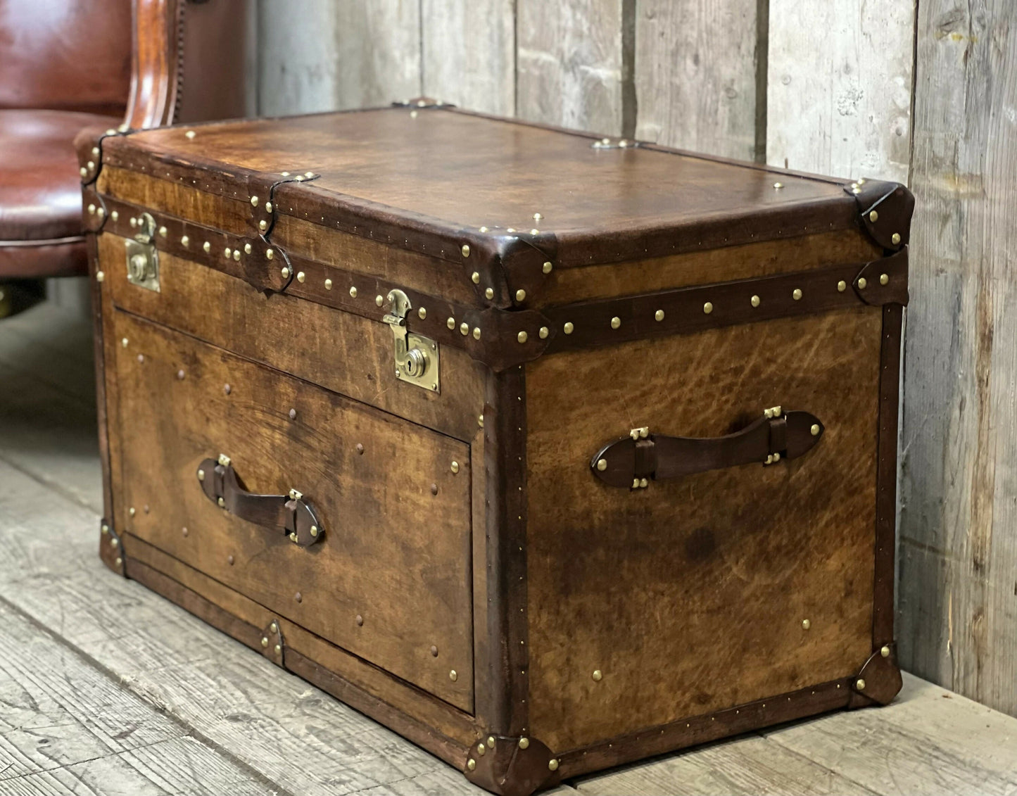 English Handcrafted Luxury Leather Trunk