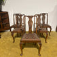 Vintage Burr Walnut Veneered Set Of Five Dining Chairs