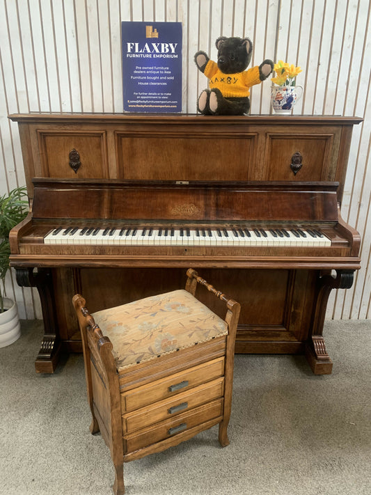Antique/Vintage Erard Upright Piano Walnut Case Serial 84775 Chas J Fox Leeds Royal Crest