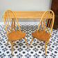 Six Ercol Quaker 365 Chairs and Ercol Plank Dinnig Table in Elm and Beech