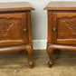 Pair of Bedside Tables Vintage French Louis Oak Nightstands Cabinets LOT 6219