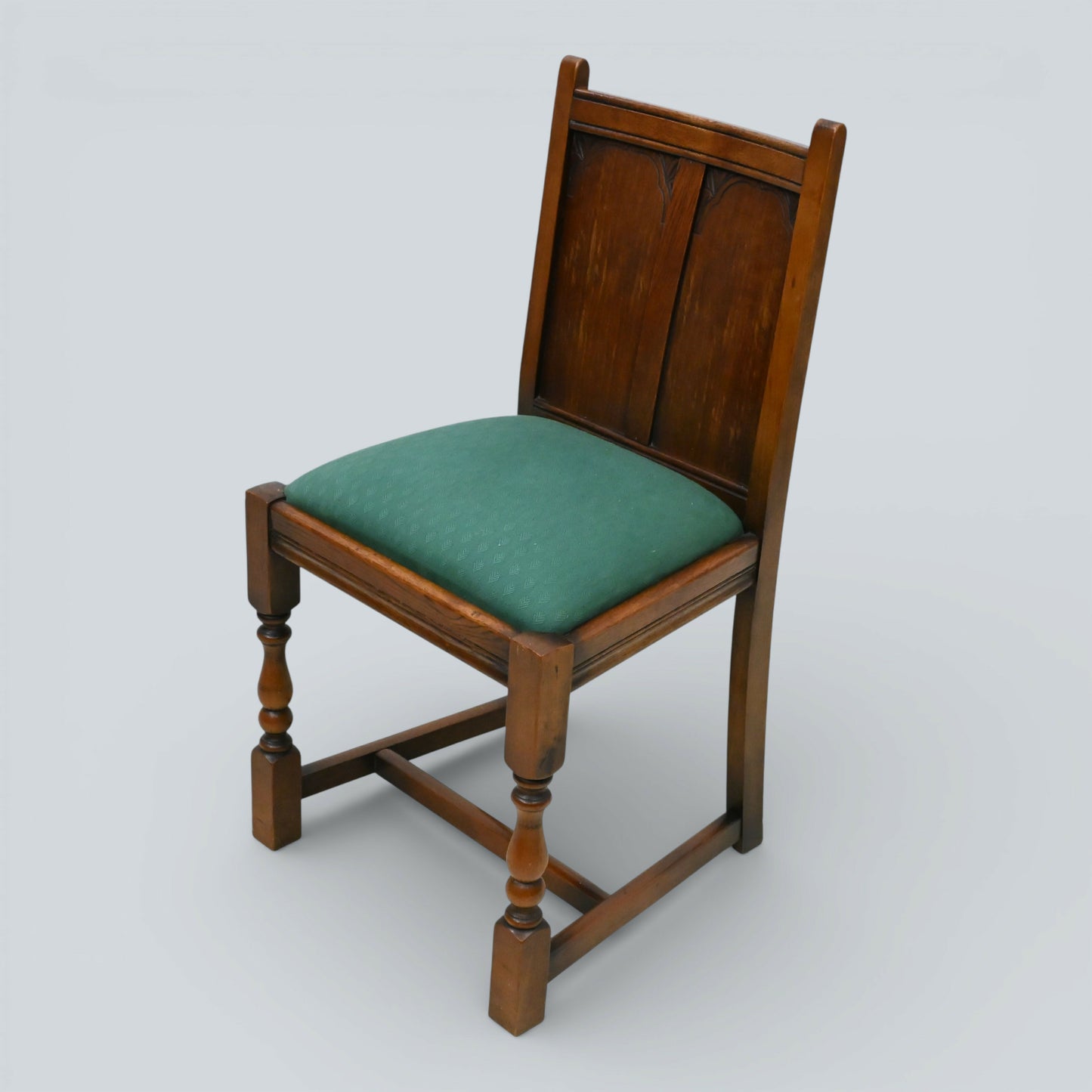 4 Old Charm Style Dining Chairs Oak Green Drop In/On Seats FREE UK Delivery*