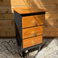 Little Black & Tan - Small single 3 drawer cabinet