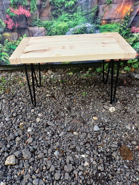 Wooden table with Hairpin legs