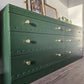 Large Vintage Dark Green Chest of Drawers with Scallops