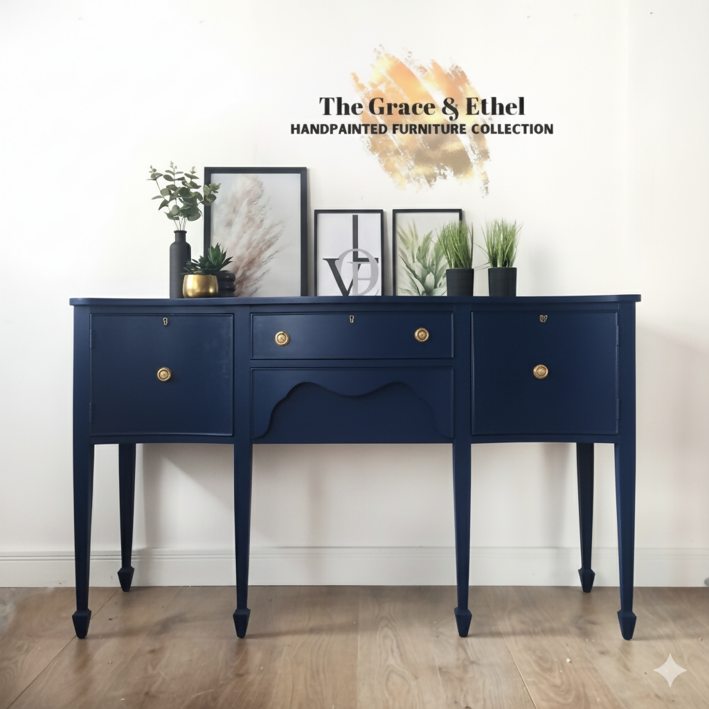 Serpentine navy sideboard