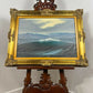 Oil on Canvas Seascape Painting – Signed “Sauli” – Ornate Gilt Frame