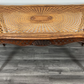 Coffee Table Vintage French Louis XV Cane Top Oak Carved Table LOT 3861