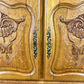 Cabinet Vintage French Style Oak Carved Storage Drawers Cupboard LOT 3753