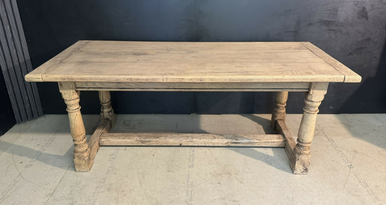 Bleached Oak Farmhouse Dining Table