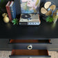Sideboard With Drawers, TV Cabinet, Black Low And Wide, Mid Century.