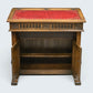 Old Charm Davenport Desk Red Hide Writing Slope Light Oak FREE UK Delivery*