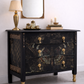 Vintage chest of drawers in dark green and black