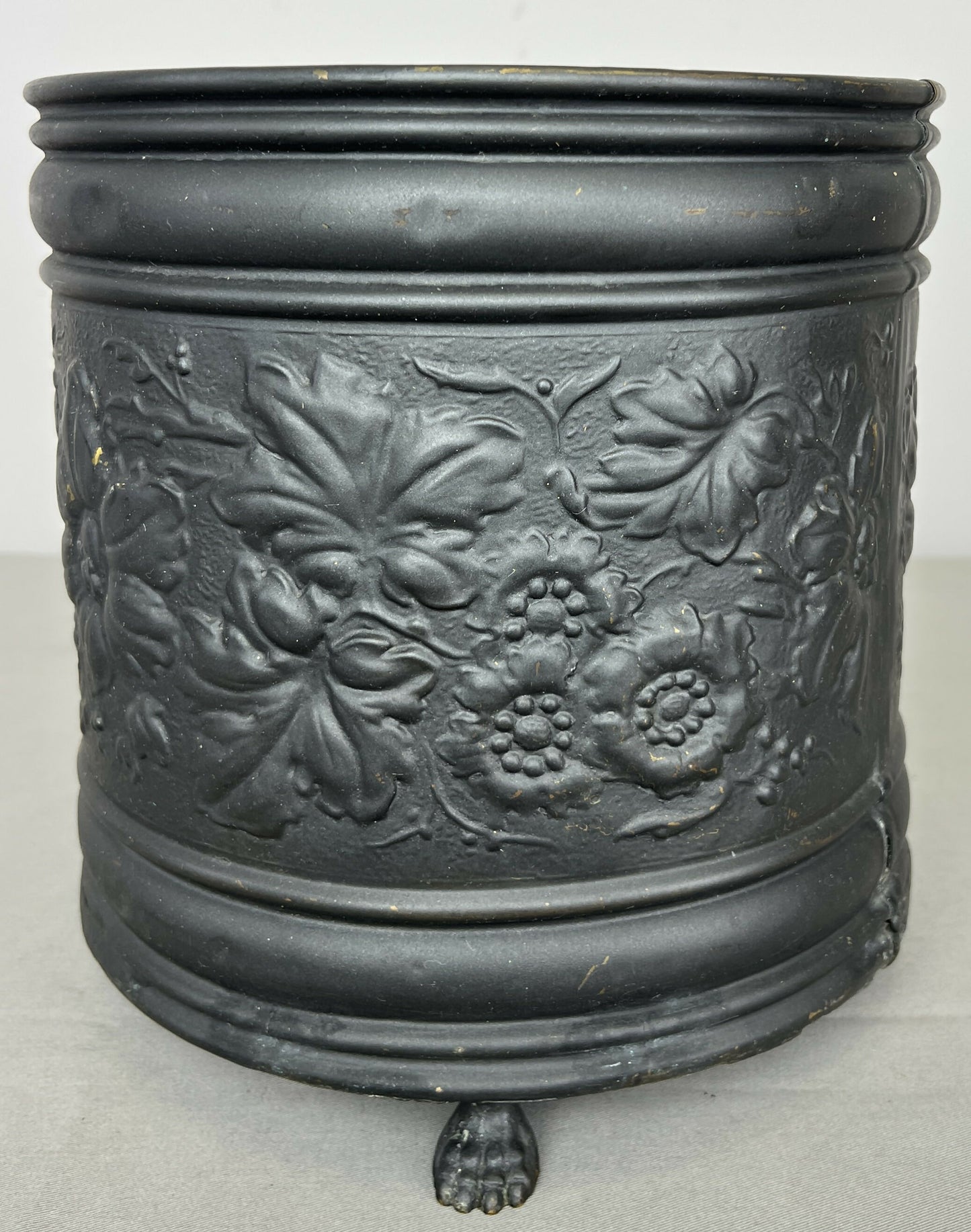 Plant Pot Vintage French Painted Brass Floral Jardiniere Planter LOT 6472