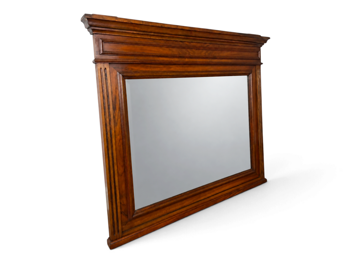 Mirror Antique French Style Walnut Large Bevelled Glass Wall Mirror LOT 6529