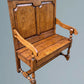 Oak Settle / Oak Hall Seat / Oak Hall Bench