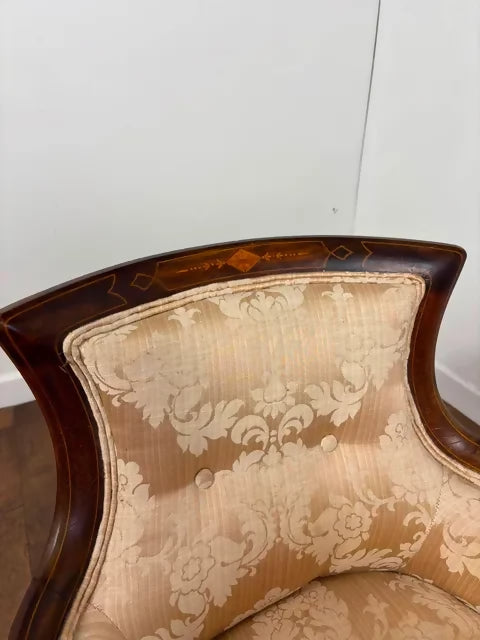 Edwardian Mahogany Inlaid Tub Chair