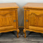 Pair of Bedside Tables Vintage French Louis Oak Nightstands Cabinets LOT 3517