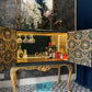 Blue and Gold art Deco cocktails/drinks cabinet