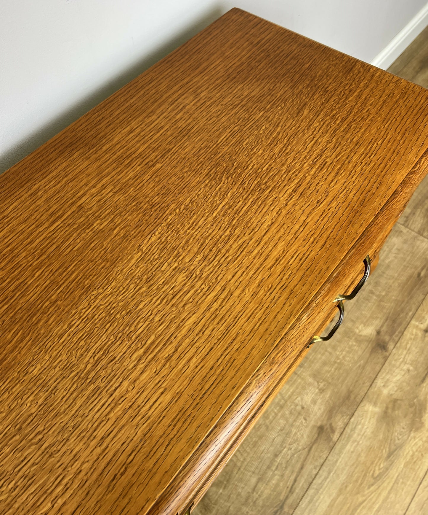 Chest of Drawers Vintage French Louis Oak 2 Drawers Carved Cabinet LOT 6232