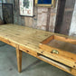 Antique Large Rectangular Long Pine Refectory Dining Table, C 1900. L300