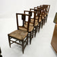 Set of 7 Georgian Dining Chairs With Rush Seats Back Carvings FREE UK Delivery. SBR10037/0502E