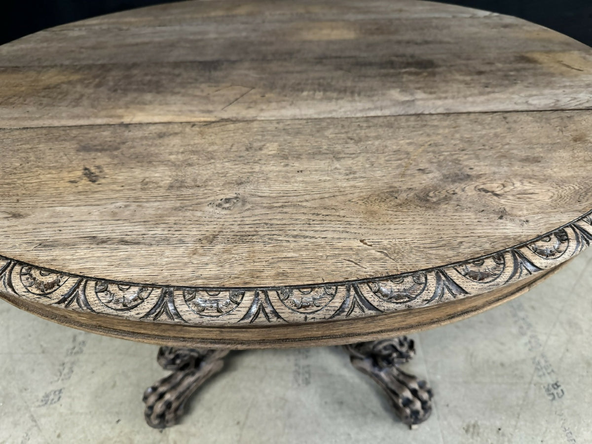 French Carved Oak Hunting Table