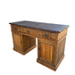 Vintage Burr Walnut and Slate writing office pedestal desk