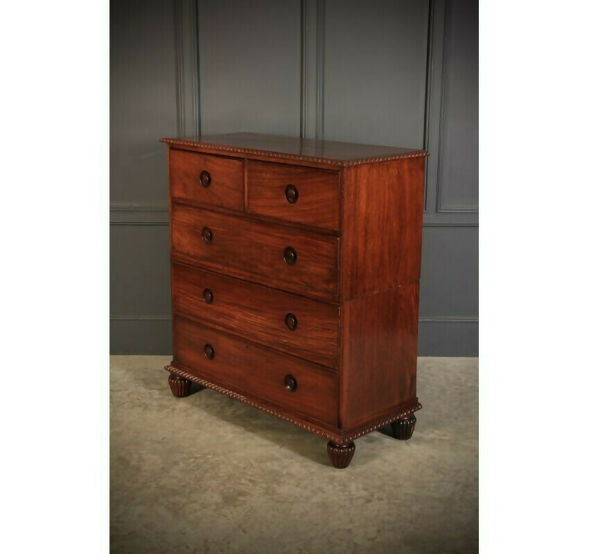 2 Piece Anglo Indian Military Vintage Chest Of Drawers