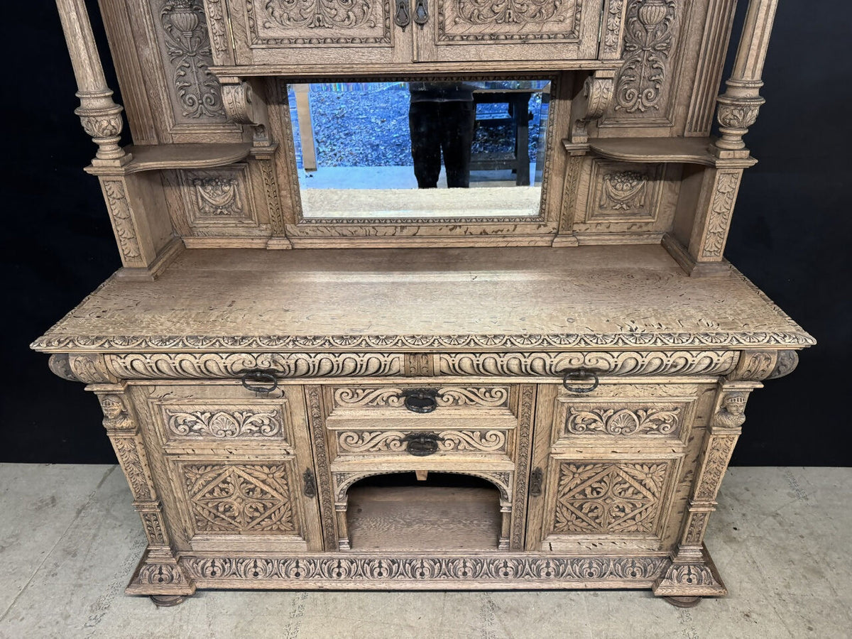 Handsome Carved Oak Sideboard
