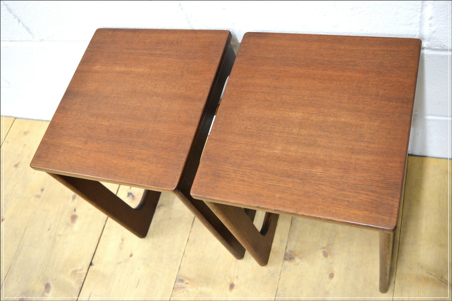 Vintage Bedside Table Set Of 2 Pair McIntosh Teak Danish Design Mid Century
