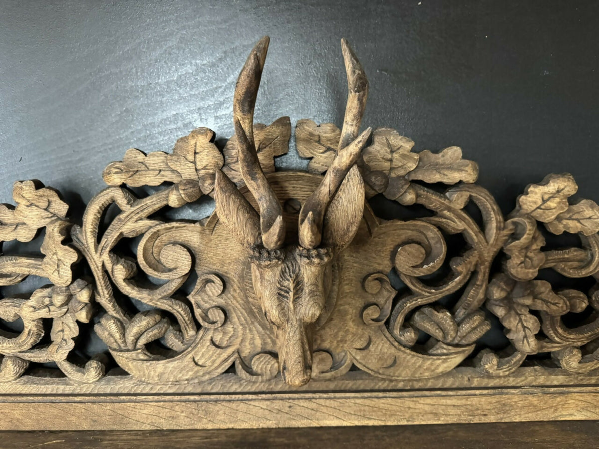 French Carved Oak Hunting Sideboard