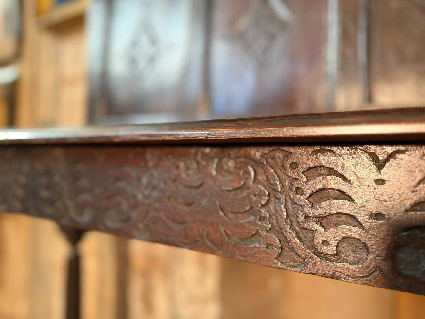 Antique Early Georgian Galleried Console Hall Two Tier Table, c1760