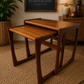 G Plan Quadrille – R. Bennett – restored teak – set of three