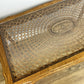 Coffee Table Vintage French Style Oak Carved Glass Top Side Table LOT 6310
