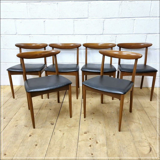 vintage dining chairs X6 ONLY teak Greaves & Thomas danish design mid century