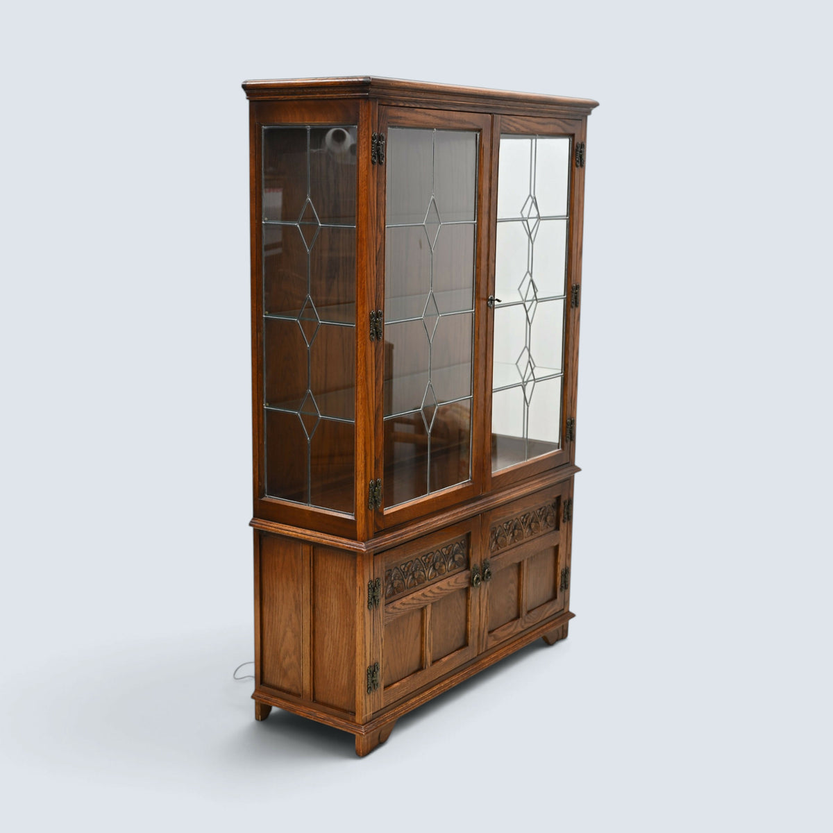 Old Charm Display Cabinet 3 Shelves Tudor Brown Finish #2155 FREE UK Delivery*