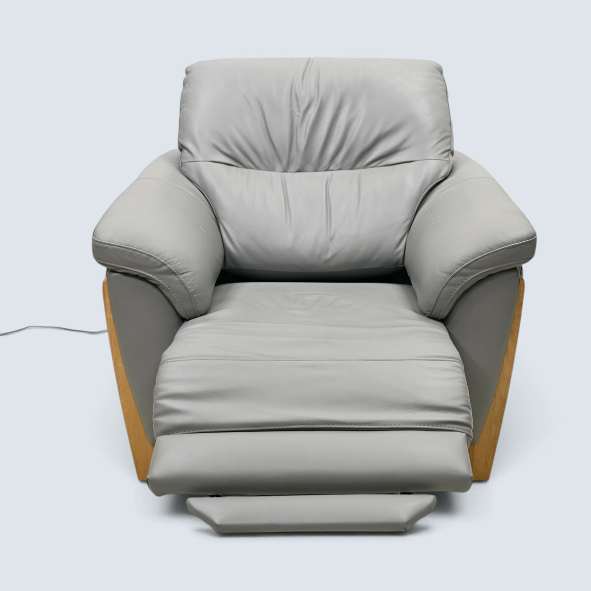 Ercol Electric Reclining Armchair From Grey Leather Enna Range FREE UK Delivery*
