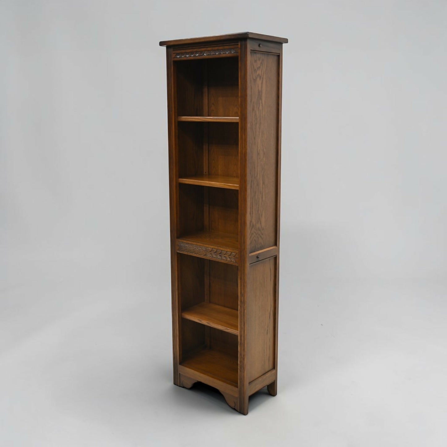 Old Charm Narrow Bookcase Finish 4 Shelves Light Oak Carvings FREE UK Delivery*
