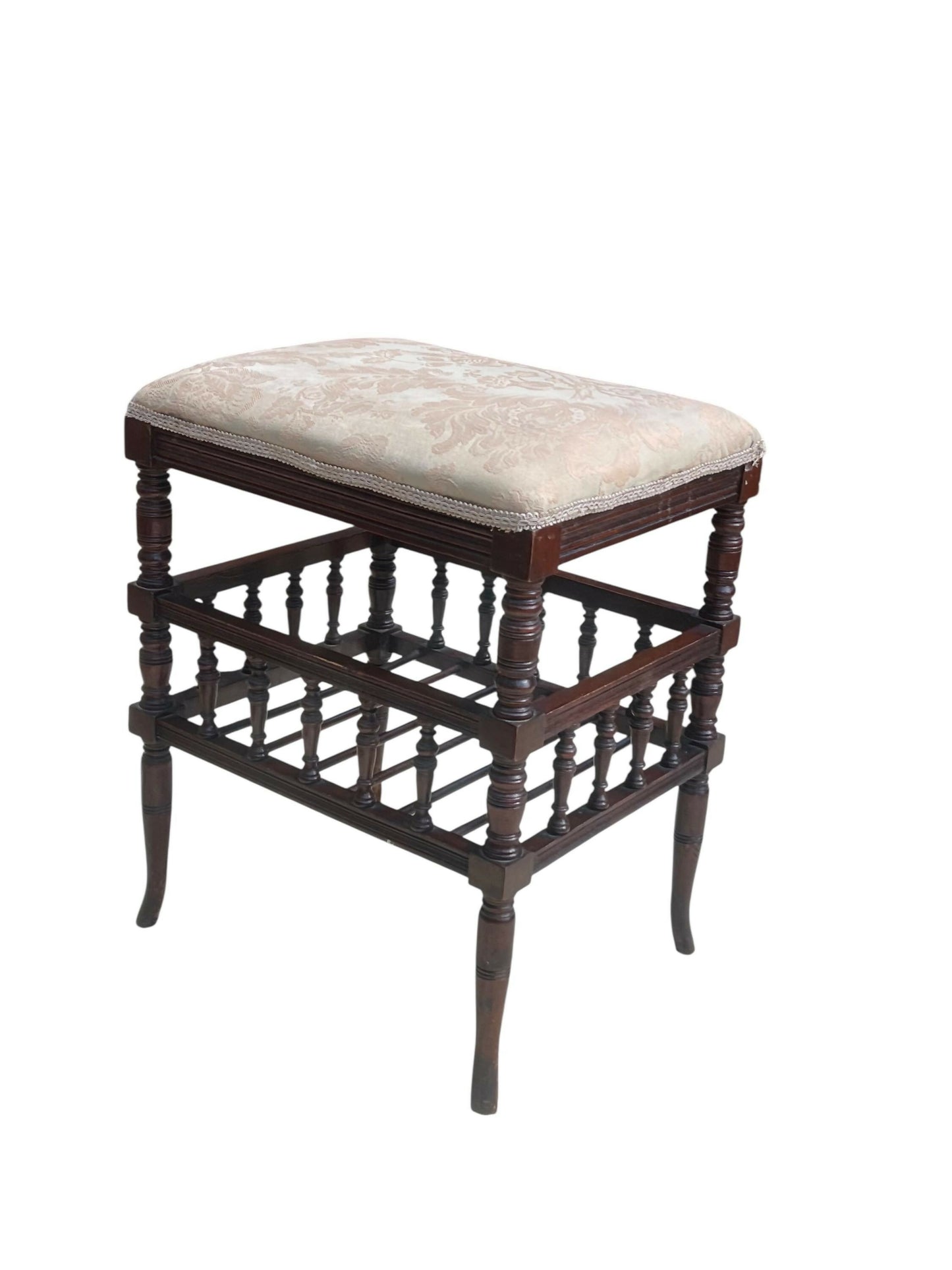 Antique Mahogany late Victorian spindle stool