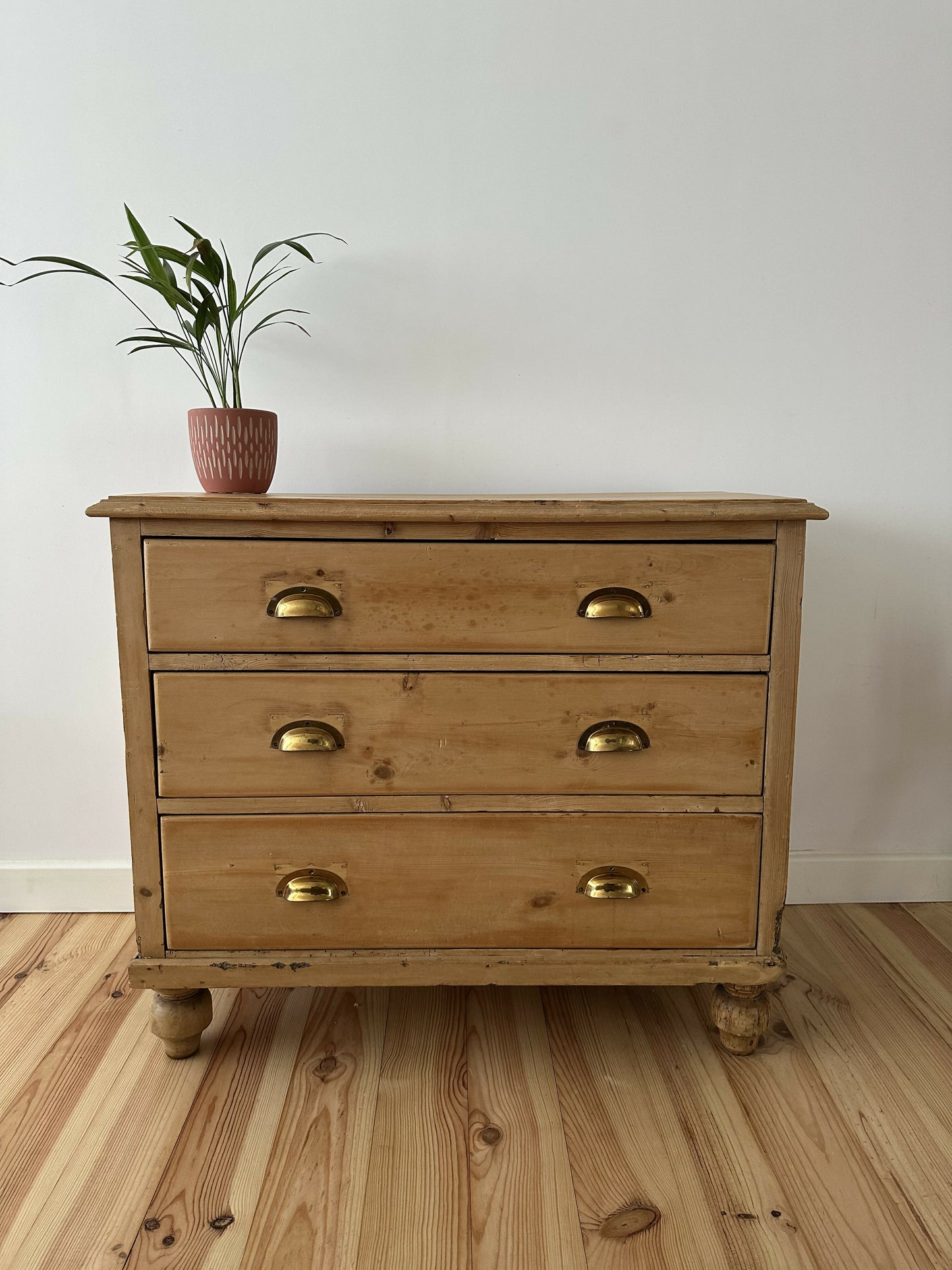 Antique Victorian Pine Chest of Drawers Rustic Stripped Pine