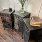 Vintage Industrial Metal Cabinet – French Steel Locker Nightstand – Military Storage Side Table – Loft Bedside Cabinet Rustic Furniture