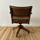 Antique Oak Captain's Swivel Chair, Edwardian Vintage Office Desk Chair, Period Revolving Chair, Victorian Study Seat, Home Office Furniture