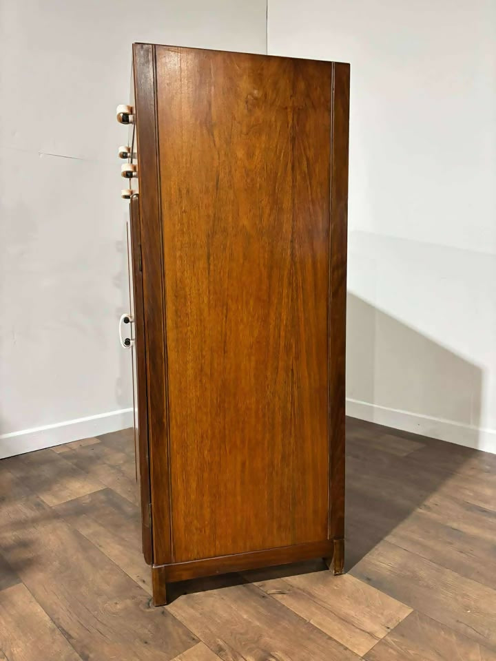Vintage Walnut Tallboy Cabinet