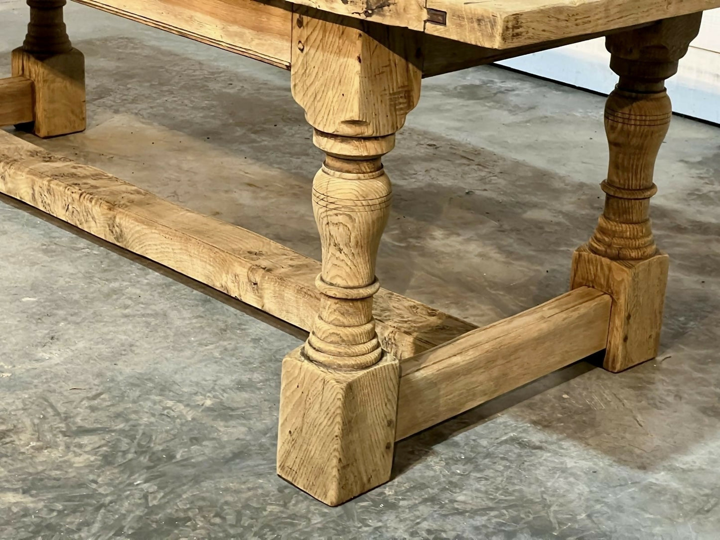 Characterful Bleached Oak Farmhouse Dining Table