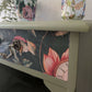 Sage Green Upcycled Cabinet – Whimsical Botanical Interior Bookcase//