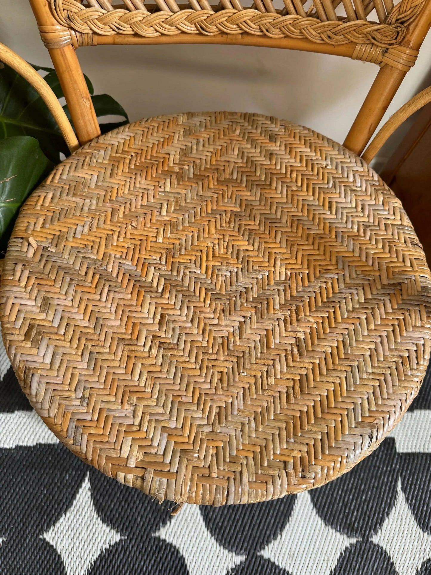 Mid Century Retro Vintage Bamboo Cane Chair