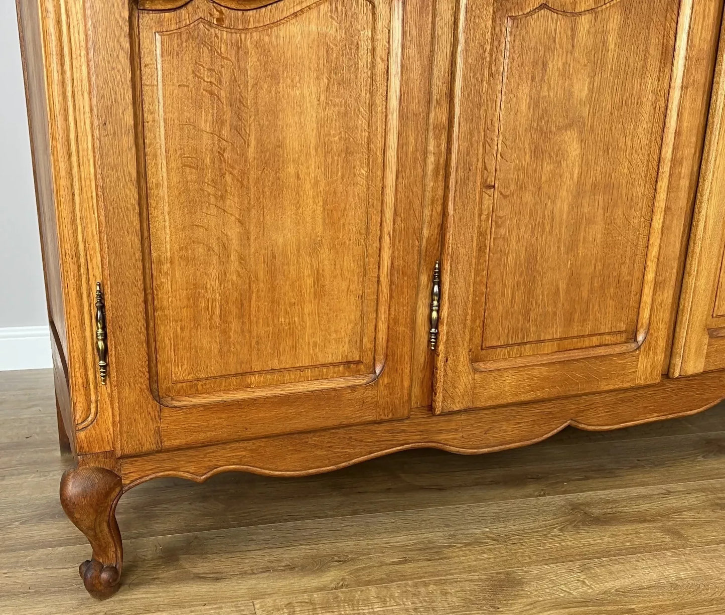 Wardrobe Vintage French Louis XVI Style Oak Four Door Carved Armoire LOT 4979