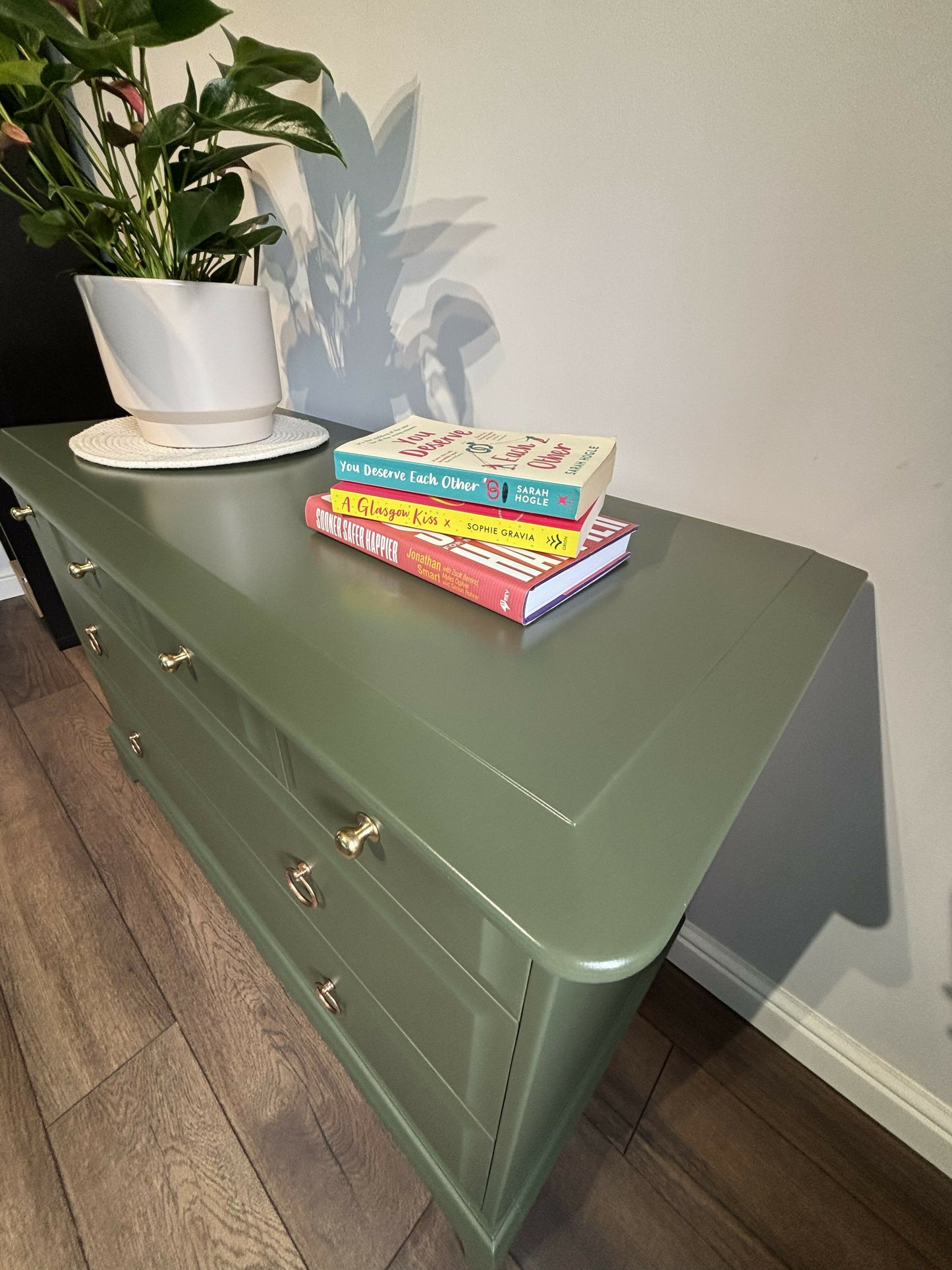 Stag Minstrel Chest of Drawers | Vintage Furniture Painted in Soft Green