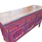 Boho Statement Cabinet. Hand Painted Vintage Sideboard. Colourful One of a Kind Furniture.